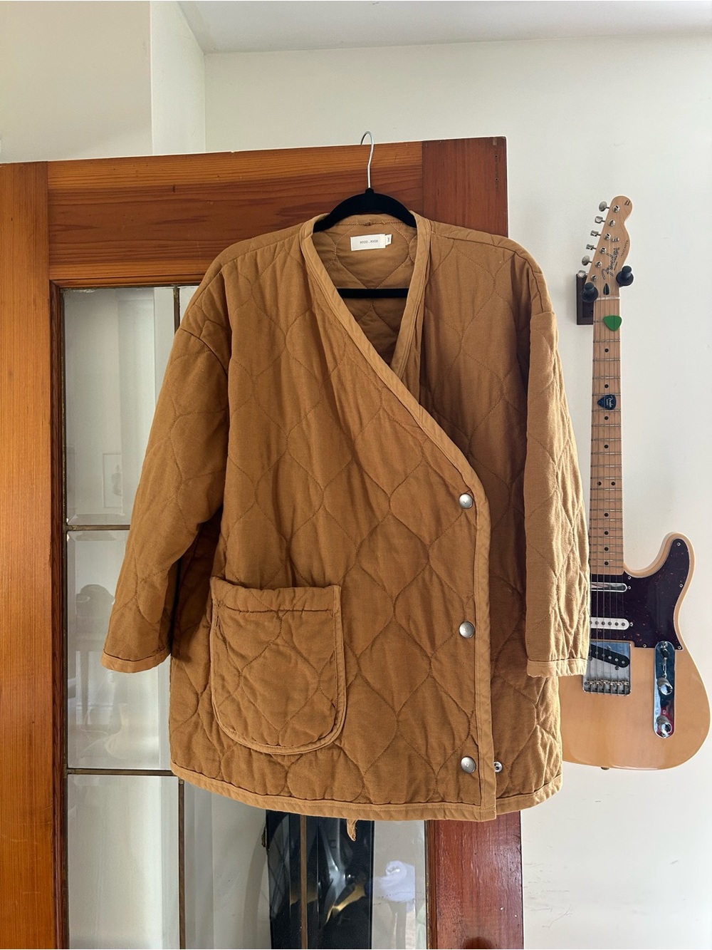 Nico Nico Quilted Wrap Puffer Jacket in Camel